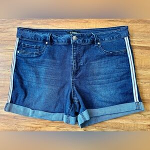 D. Jeans Navy Denim Shorts with Striped Sides